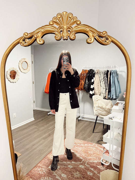 Cream Leather Pants